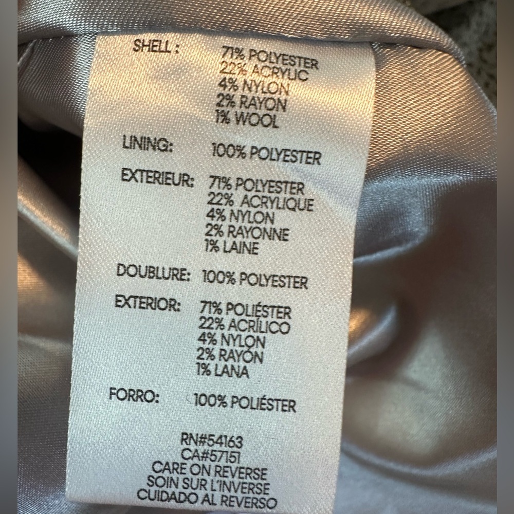 🔆 Calvin Klein Plaid Gray and Cream Trench Coat with Belt - Medium NWOT - Picture 14 of 16